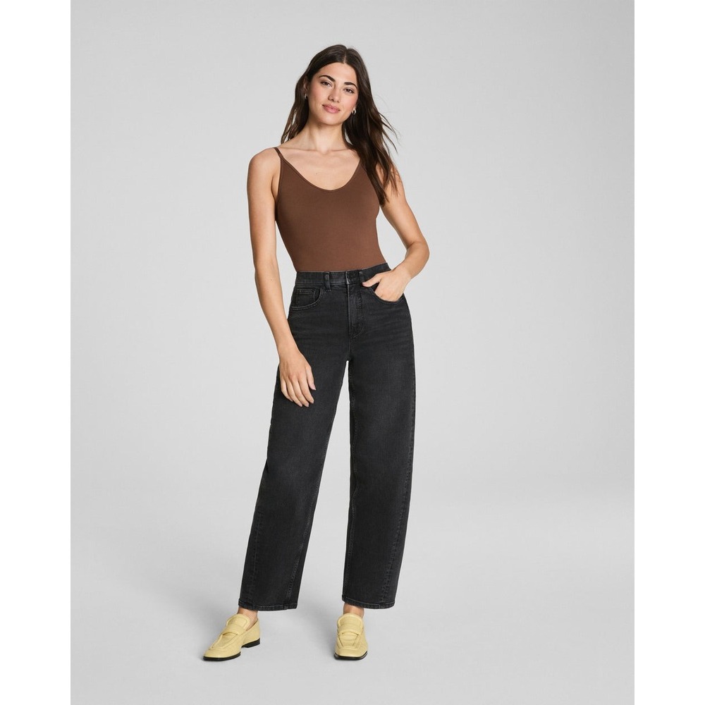 Spanx Spanxshape Authentic 360 Barrel Leg Jeans Washed Carbon High Rise NEW